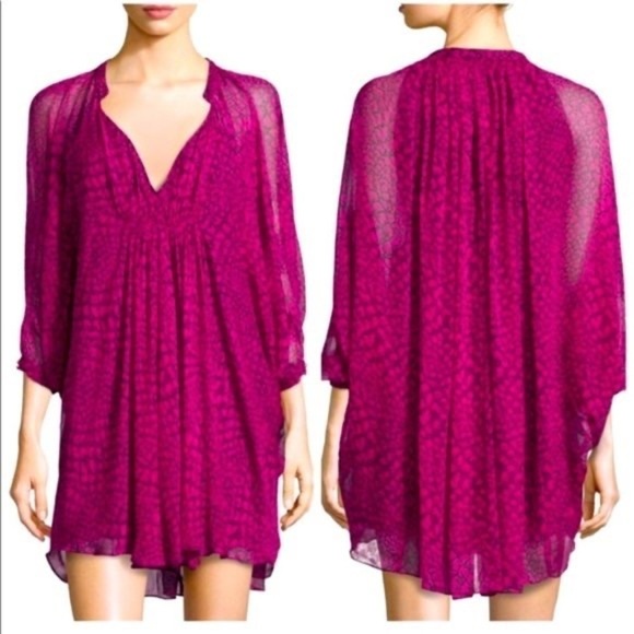 DIANE von FURSTENBERG SILK FLEURETTE DRESS SIZE 4 - Picture 1 of 8